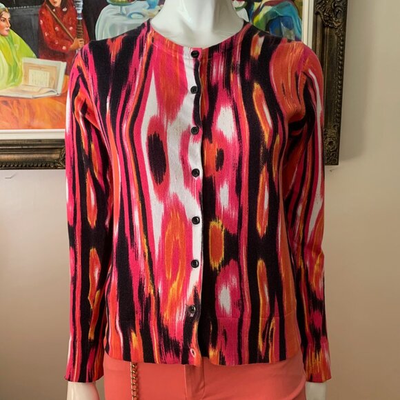 Jones New York Sport Multicolor Women's Button Down Crew Neck Shirt - Picture 2 of 9